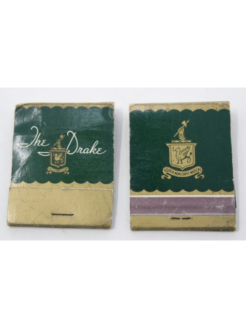 Vintage 1960s Lot 2 Matchbooks The Drake Hotel Chicago Aquila Non Capit Muscas
